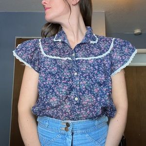 Eber San Francisco S/M Vintage prairie collar blouse